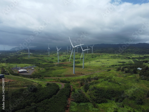 Electricity of wind power in Oahu © Alexandre