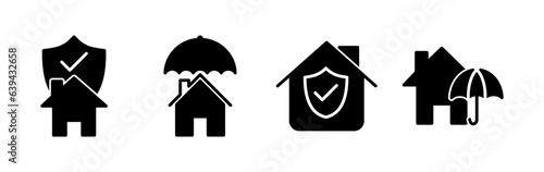 Home insurance icon vector. home shield protect logo © zo3listic