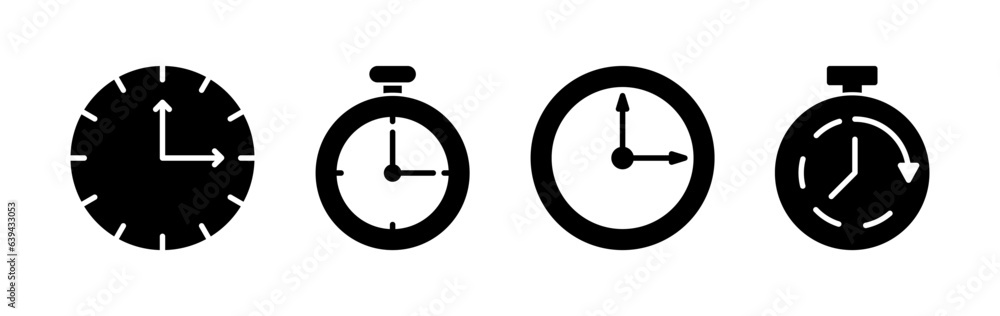 Clock icon. Time icon vector. Clock icon in trendy flat style isolated Clock icon. Time icon vector. Clock icon in trendy flat style isolated