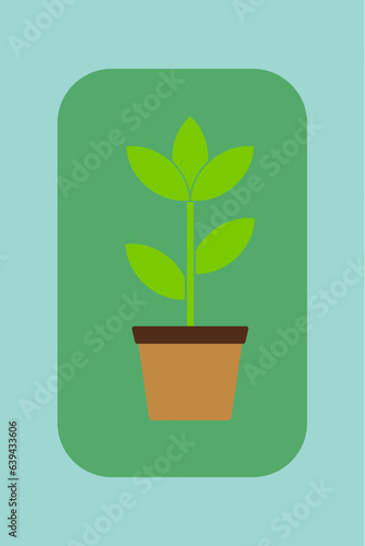 plant growing application icon style minimalistic vector graphic flat icon