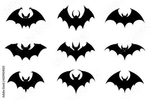 Fototapeta Halloween bat silhouette collection isolated