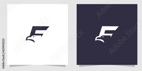 letter f with falcon logo design