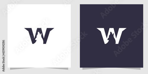 letter w with wolf logo design