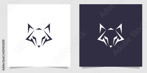 wolf logo design vector