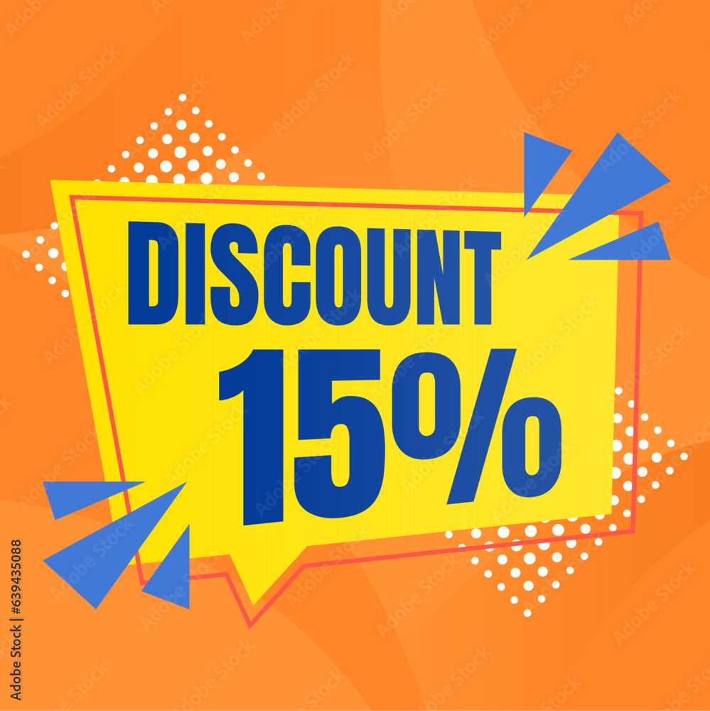 15 percent discount banner for sales