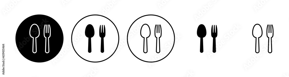 spoon and fork icon set. spoon, fork and knife icon vector. restaurant icon spoon and fork icon set. spoon, fork and knife icon vector. restaurant icon