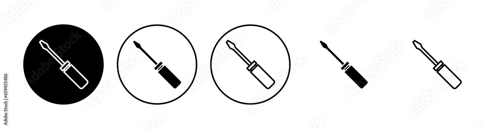 Screwdriver icon set. tools icon vector Screwdriver icon set. tools icon vector