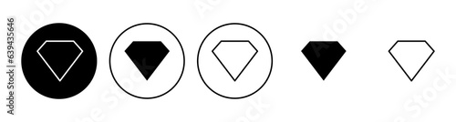 Diamond icon set. diamond gems vector icon.