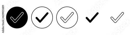 Check mark set. Check mark icon. Tick mark symbol vector