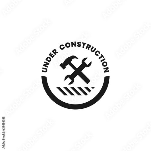Under Construction Icon or Under Construction Sign Isolated On White Background. Under repair Icon. The best Under Construction Vector. Under Construction Plate or Plate is under repair.