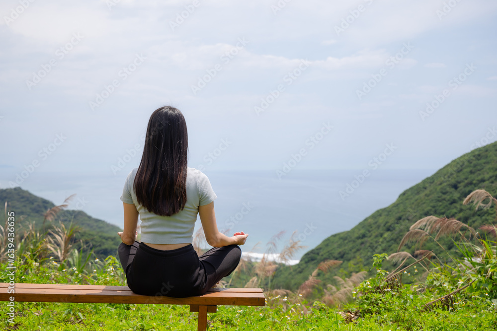 Woman practice meditation yoga at outdoor