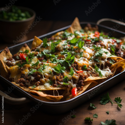 Crispy nachos baked in the oven 
