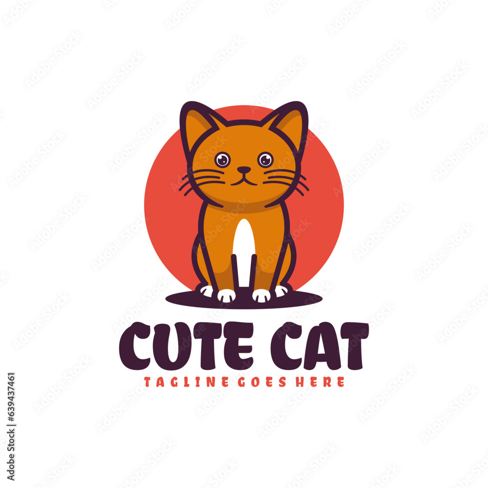 cute cat mascot logo design cute cat mascot logo design