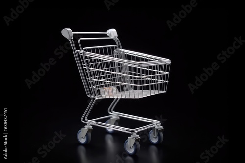 pill foils and text space in a shopping cart. Generative AI