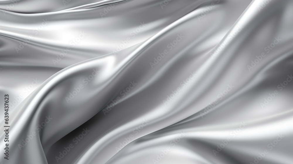 Elegance abstract soft focus wave glossy silver fabric use for background Elegance abstract soft focus wave glossy silver fabric use for background