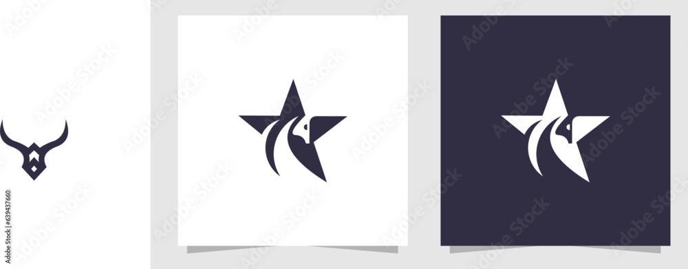 star with horse logo design