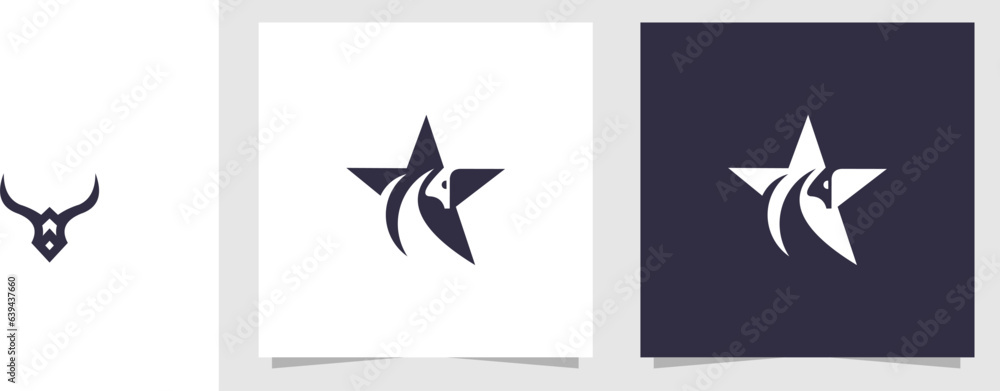 Fototapeta premium star with horse logo design