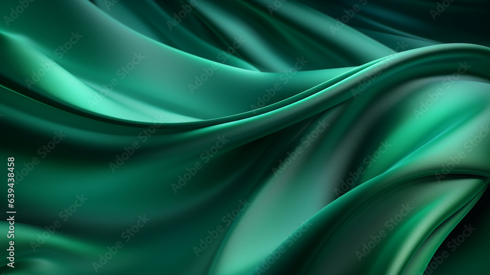 Elegance abstract soft focus wave glossy green fabric use for background Elegance abstract soft focus wave glossy green fabric use for background