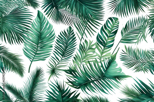 Tropical exotic leaves isolated on transparent background. Generative AI. © Khamhoung