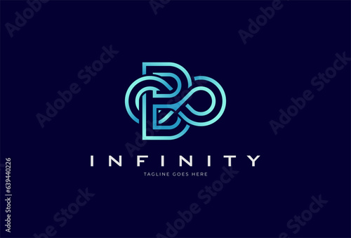 Initial B Infinity Logo Design. letter B with infinity combination. usable for technology and company logos. vector illustration