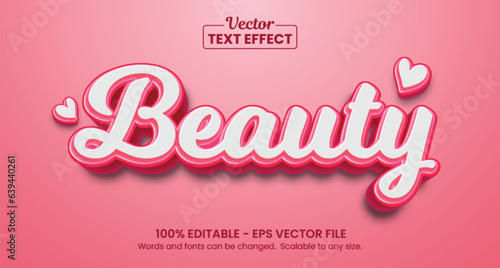 Pink Beauty text effect, Editable text effect	