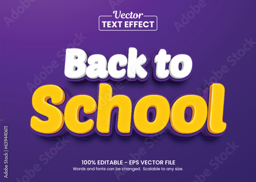 Back to school text effect, Editable text effect Premium Vector.