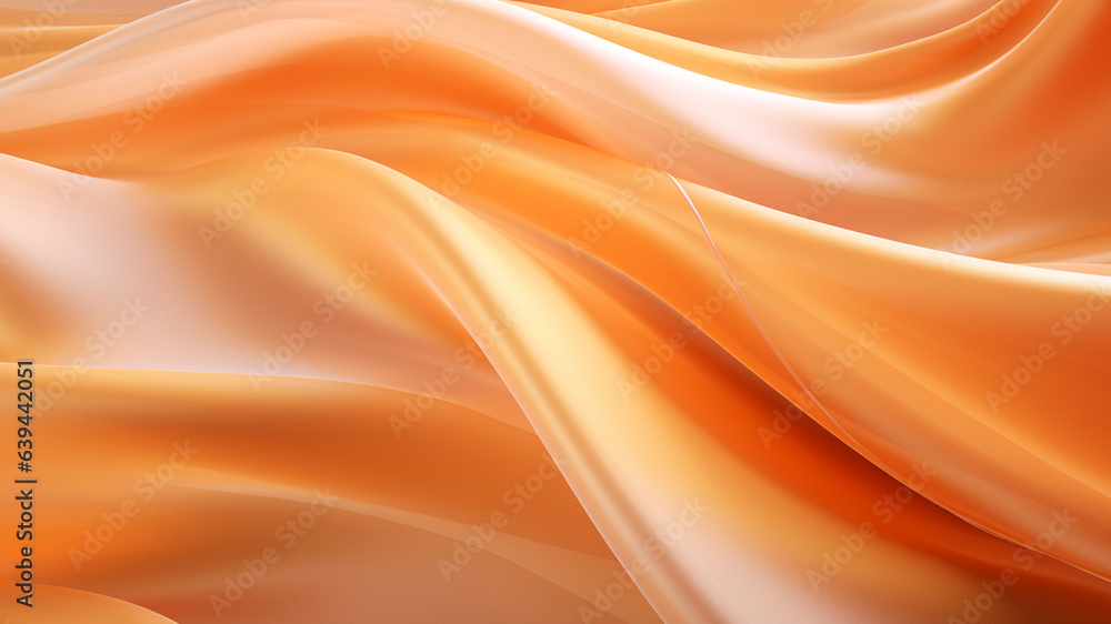Obraz premium Elegance abstract soft focus wave glossy orange fabric use for background
