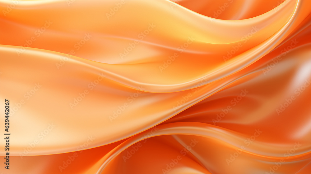 Elegance abstract soft focus wave glossy orange fabric use for background