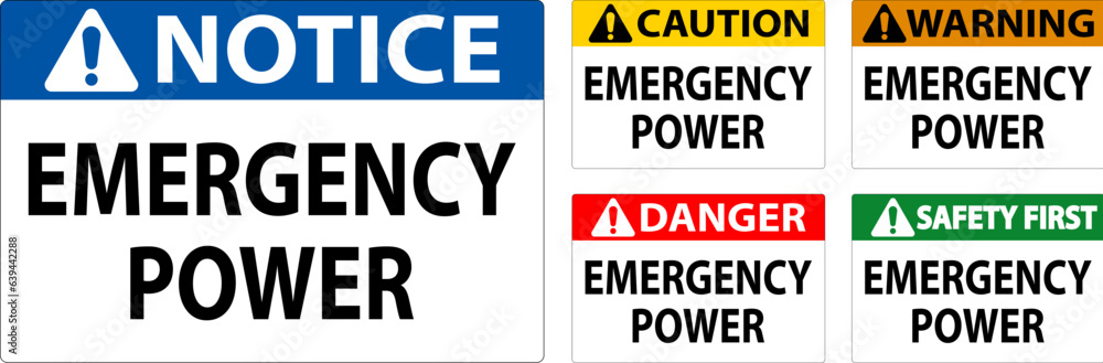 Fototapeta premium Danger Sign Emergency Power