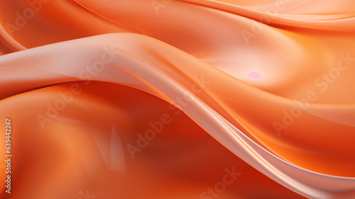 Elegance abstract soft focus wave glossy orange fabric use for background