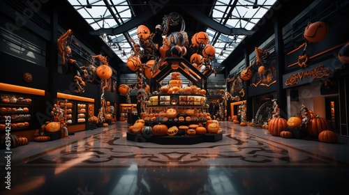 Halloween pumpkins in the halloween market. 