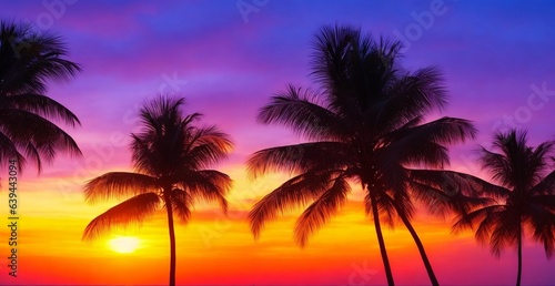 Coconut trees in the evening