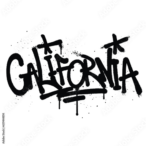 Graffiti spray paint Word California Isolated Vector