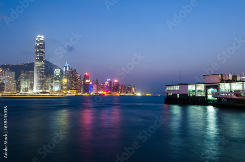 Hongkong Victoria Harbor night scene