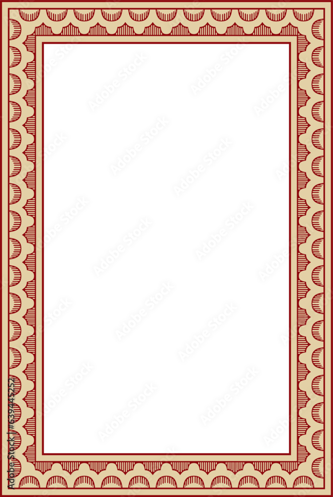 Vector square gold with red Indian national ornament. Ethnic plant border. Flowers frame. Poppies and leaves.. Vector square gold with red Indian national ornament. Ethnic plant border. Flowers frame. Poppies and leaves..