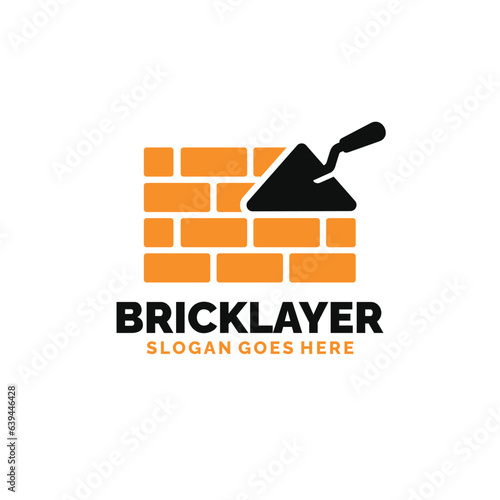 Bricklayer logo design vector illustration