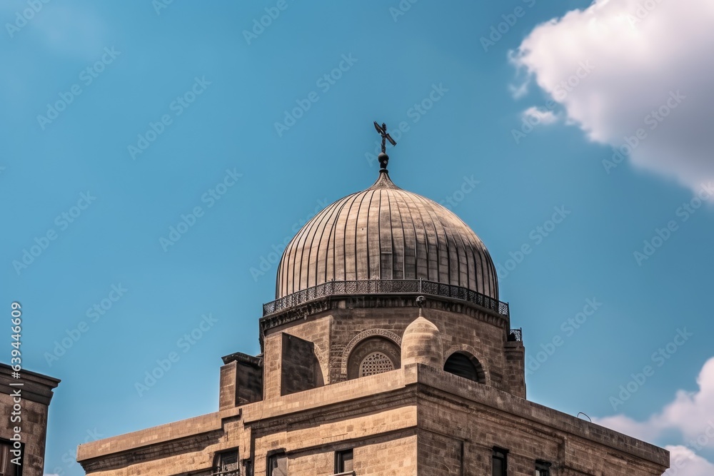 Coptic church with the sky as the backdrop. Generative AI