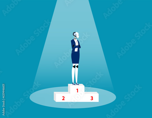 The best Robot. Artificial intelligence business vector illustration