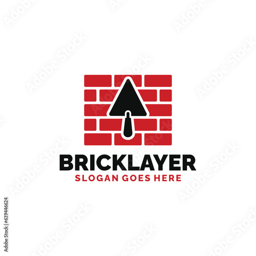 Bricklayer logo design vector illustration