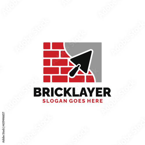 Bricklayer logo design vector illustration