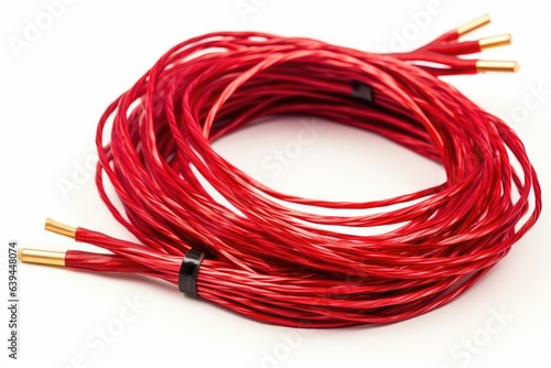 Creative Residential Cable Ideas. Red flexible house wiring with copper wire. Generative AI