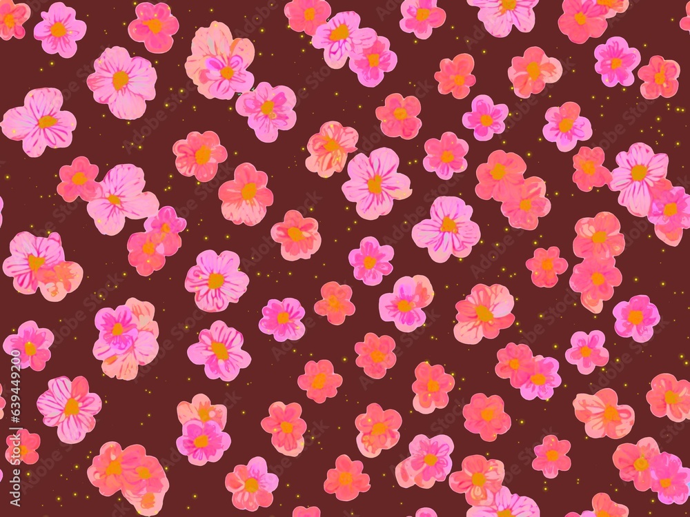 Abstract Colorful Floral Seamless Pattern.