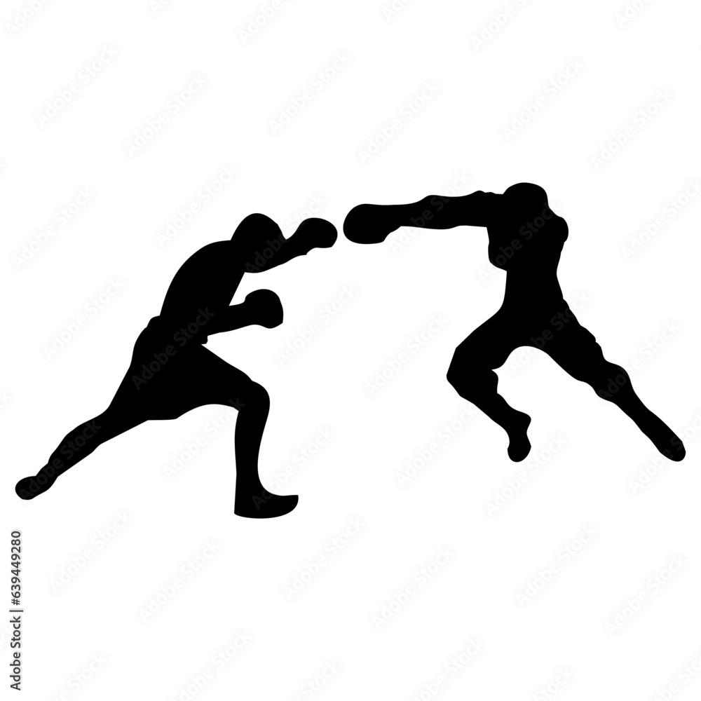 silhouettes of fights with martial arts and fists silhouettes of fights with martial arts and fists