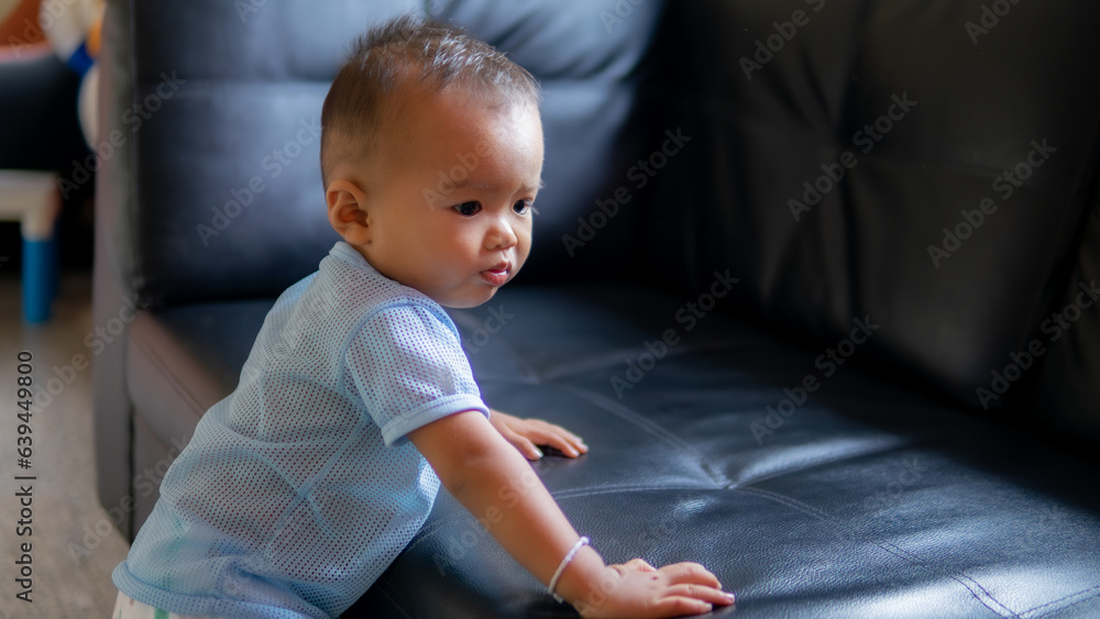 Portrait of boy playing in the house having fun Portrait of boy playing in the house having fun