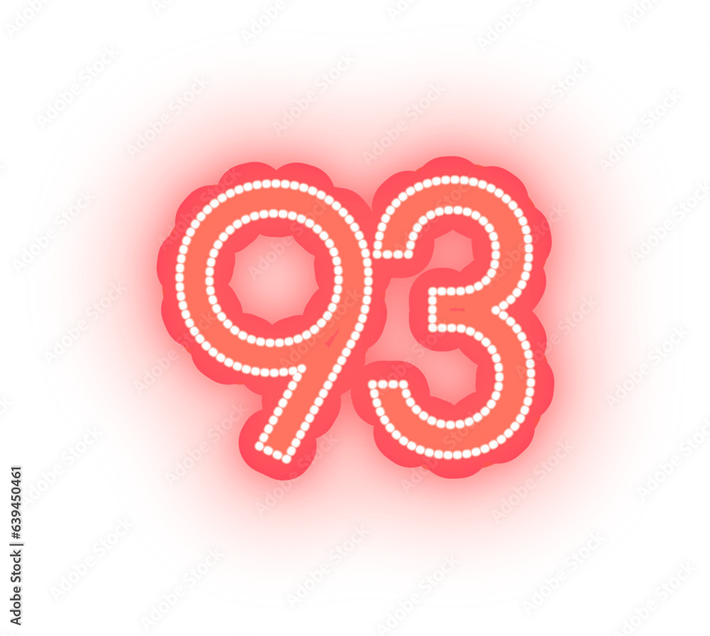 Fototapeta premium Glowing Red Neon Alphabet Letters, Numbers, and Symbol Signs On White Background