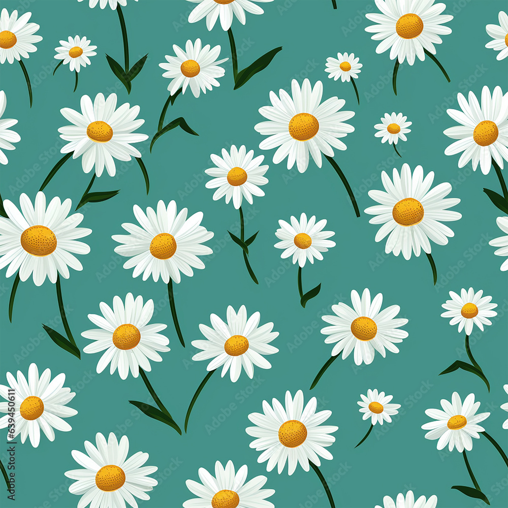 Watercolor daisy pattern and seamless background. Watercolor daisy pattern and seamless background.