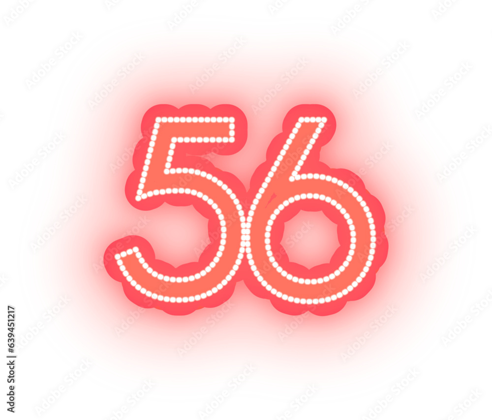 Fototapeta premium Glowing Red Neon Alphabet Letters, Numbers, and Signs on White Background