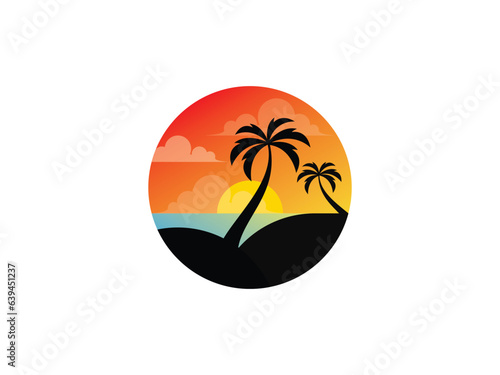 Vector logo design of ocean sea water beach summer sailing tourism Stock Vector by  Kappa Studio