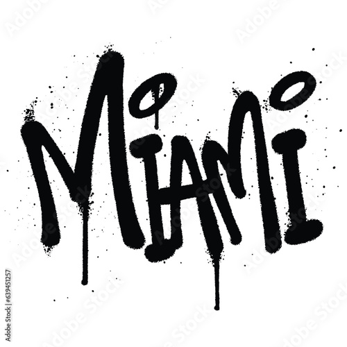 Graffiti spray paint Word Miami Isolated Vector
