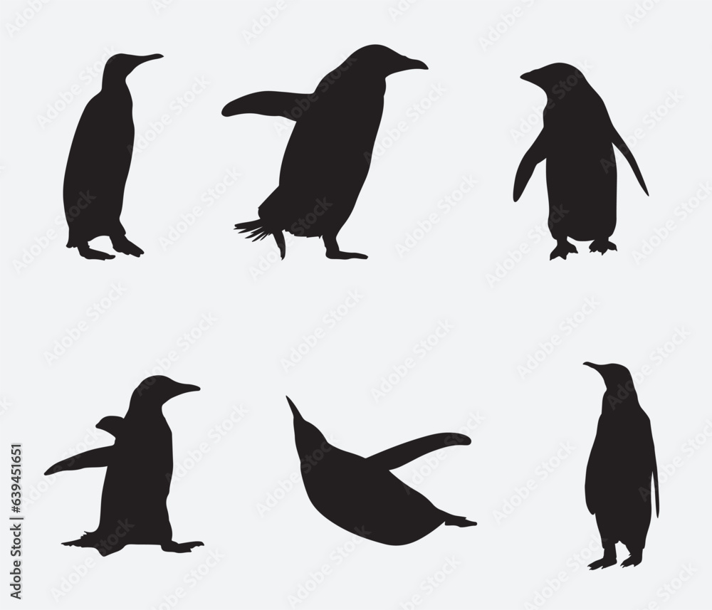 Naklejka premium cute penguin silhouette vector design illustration